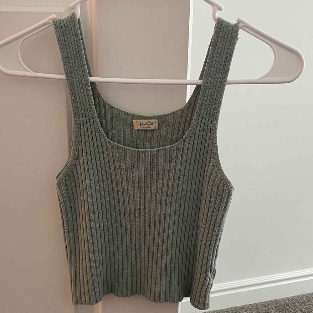 Brandy Melville Sage Green Ribbed Tank
